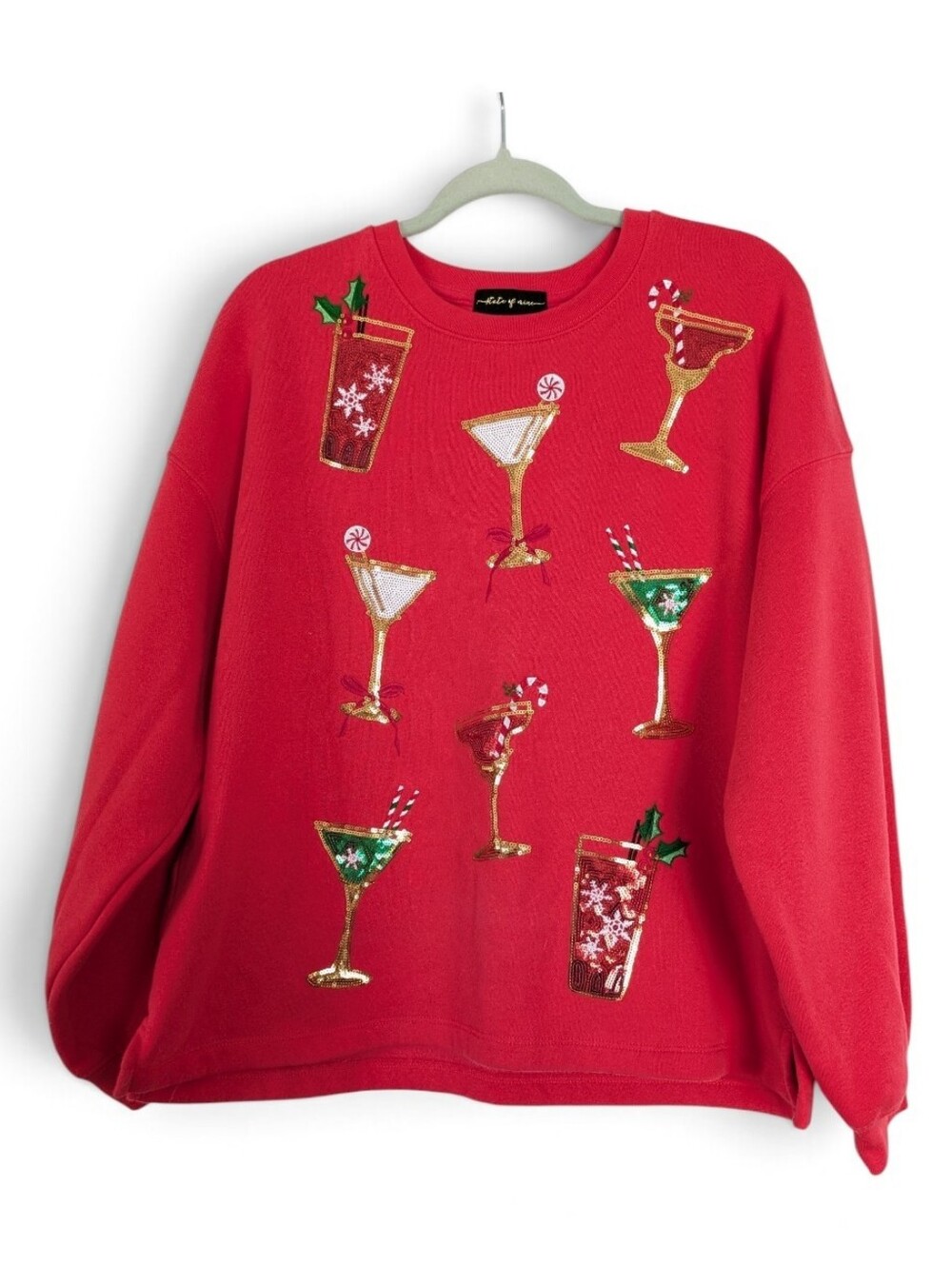State of Mind Red‎ Sequin Cocktail Sweatshirt